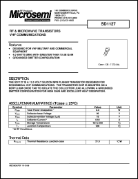 datasheet for SD1127 by Microsemi Corporation