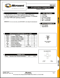 datasheet for SD1143 by Microsemi Corporation