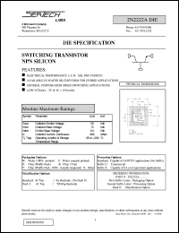 datasheet for 2N2222A by Microsemi Corporation