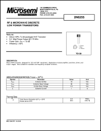 datasheet for 2N6255 by Microsemi Corporation
