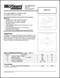 datasheet for MS2475 by Microsemi Corporation