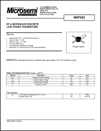 datasheet for MRF553 by Microsemi Corporation