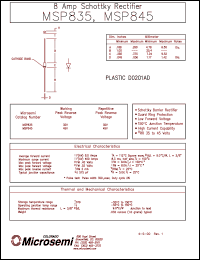 datasheet for MSP835 by Microsemi Corporation