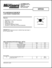 datasheet for MRF555T by Microsemi Corporation