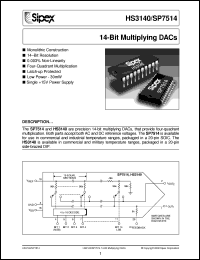 datasheet for HS3140C-4Q by Sipex Corporation