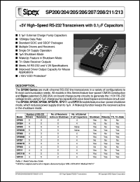 datasheet for SP206EP by Sipex Corporation