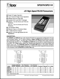 datasheet for SP207HCA by Sipex Corporation