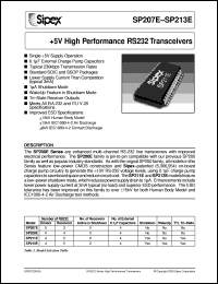 datasheet for SP207ECA by Sipex Corporation