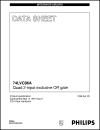 datasheet for 74LVC86ADB by Philips Semiconductors