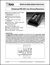 datasheet for SP231AEP by Sipex Corporation