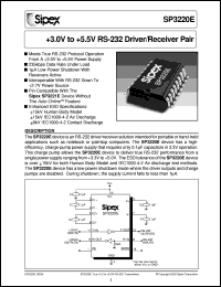 datasheet for SP3220ECA by Sipex Corporation