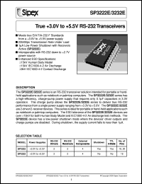 datasheet for SP3222ECA by Sipex Corporation