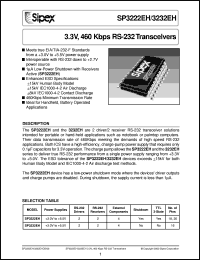 datasheet for SP3222EHCA by Sipex Corporation