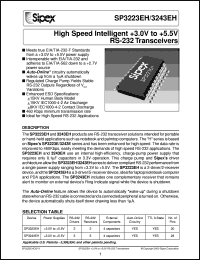 datasheet for SP3223EHCP by Sipex Corporation