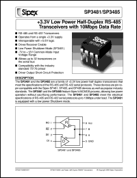 datasheet for SP3481CP by Sipex Corporation