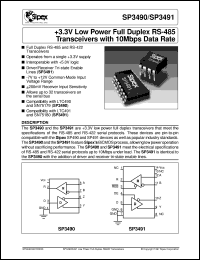 datasheet for SP3490CN by Sipex Corporation