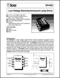 datasheet for SP4403EU by Sipex Corporation