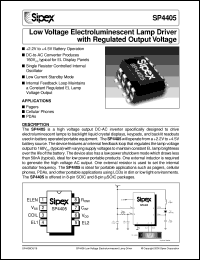 datasheet for SP4405EU by Sipex Corporation