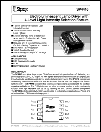 datasheet for SP4416EU by Sipex Corporation