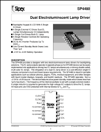 datasheet for SP4480EN by Sipex Corporation