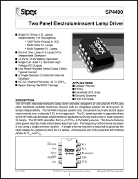 datasheet for SP4490EU by Sipex Corporation