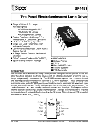 datasheet for SP4491EU by Sipex Corporation