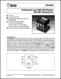 datasheet for SP483ECN by Sipex Corporation