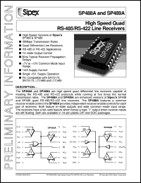 datasheet for SP489ACP by Sipex Corporation