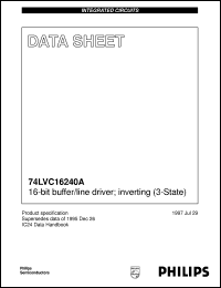datasheet for 74LVC16240ADL by Philips Semiconductors