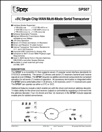 datasheet for SP507CF by Sipex Corporation