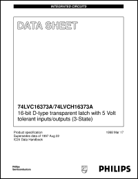 datasheet for 74LVCH16373ADGG by Philips Semiconductors