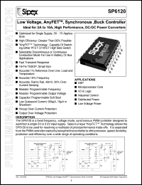 datasheet for SP6120CY by Sipex Corporation