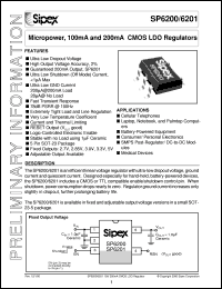datasheet for SP6200EM5-ADJ by Sipex Corporation