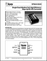 datasheet for SP6644EU by Sipex Corporation