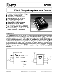 datasheet for SP6660CP by Sipex Corporation