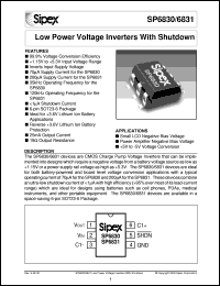 datasheet for SP6830EK/TR by Sipex Corporation