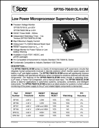 datasheet for SP705CP by Sipex Corporation