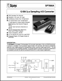 datasheet for SP7800AJN by Sipex Corporation