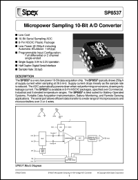 datasheet for SP8537KS by Sipex Corporation