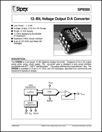 datasheet for SP9500JN by Sipex Corporation