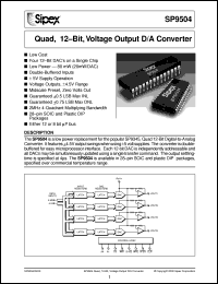 datasheet for SP9504JP by Sipex Corporation