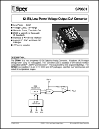 datasheet for SP9601JN by Sipex Corporation