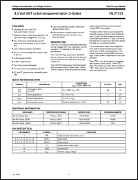 datasheet for 74LVT373 by Philips Semiconductors