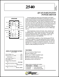 datasheet for UDN2540B by Allegro MicroSystems, Inc.