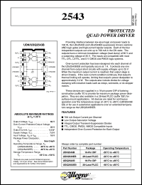 datasheet for UDN2543B by Allegro MicroSystems, Inc.