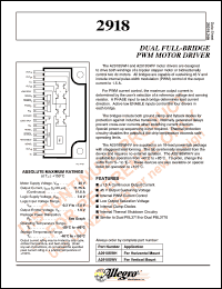 datasheet for A2918SWH by Allegro MicroSystems, Inc.