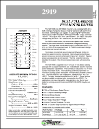 datasheet for A2919SB by Allegro MicroSystems, Inc.