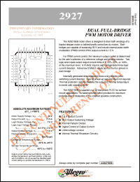 datasheet for A2927SEB by Allegro MicroSystems, Inc.