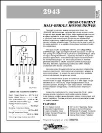 datasheet for UDN2943Z by Allegro MicroSystems, Inc.