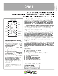 datasheet for UDN2961B by Allegro MicroSystems, Inc.